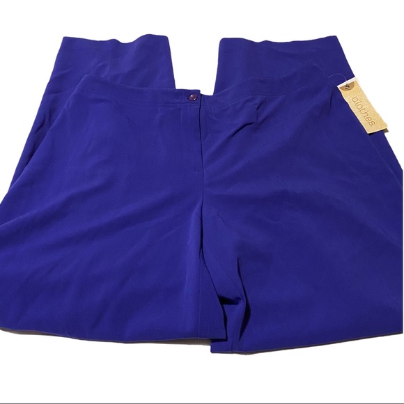 NEW C.L.O.T.H.E.S Womens Size 16 Solid Blue Dress Career Pants - Picture 2 of 5